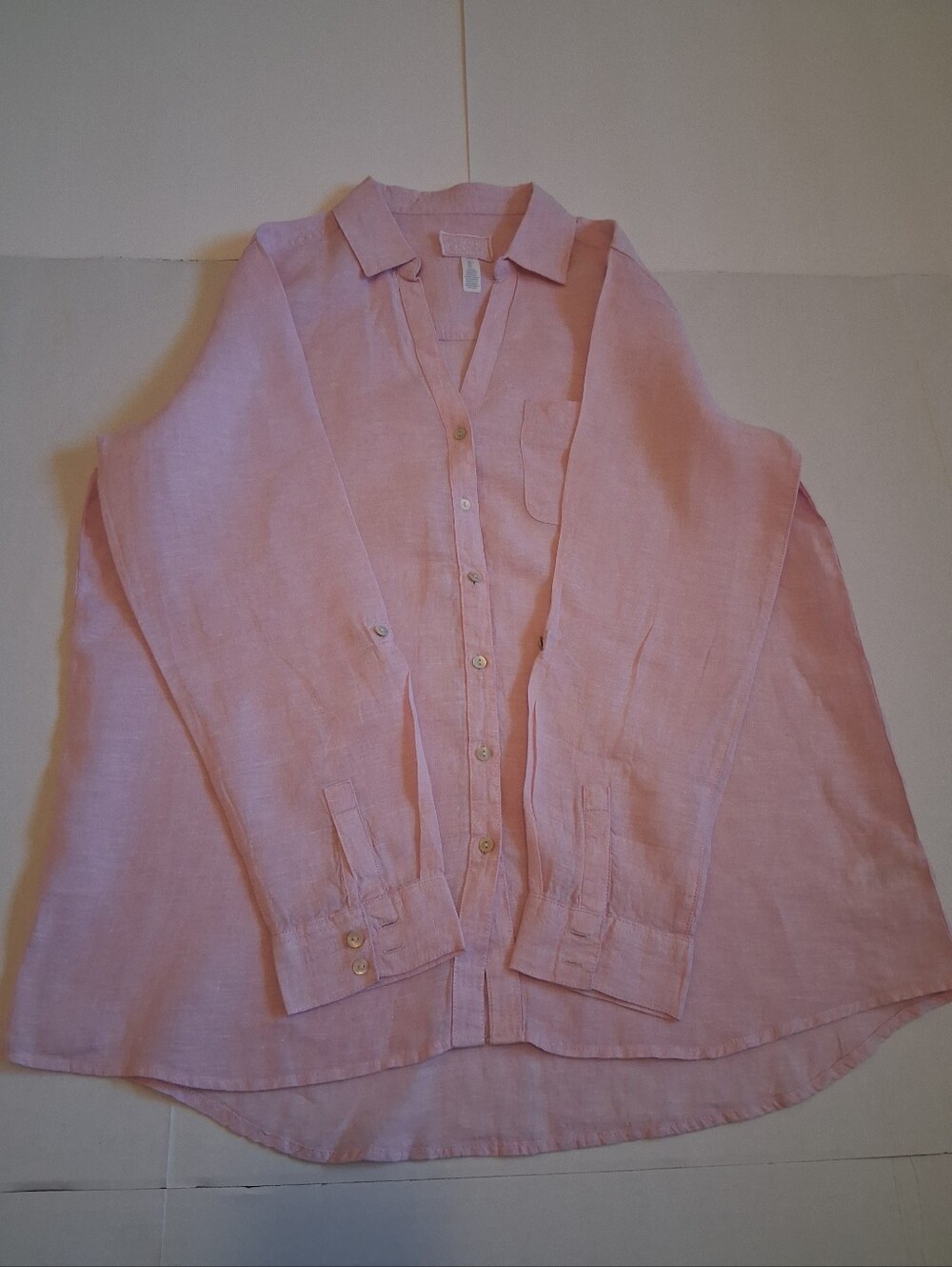 Sigrid Olsen Pale Pink Linen Shirt - Picture 3 of 9